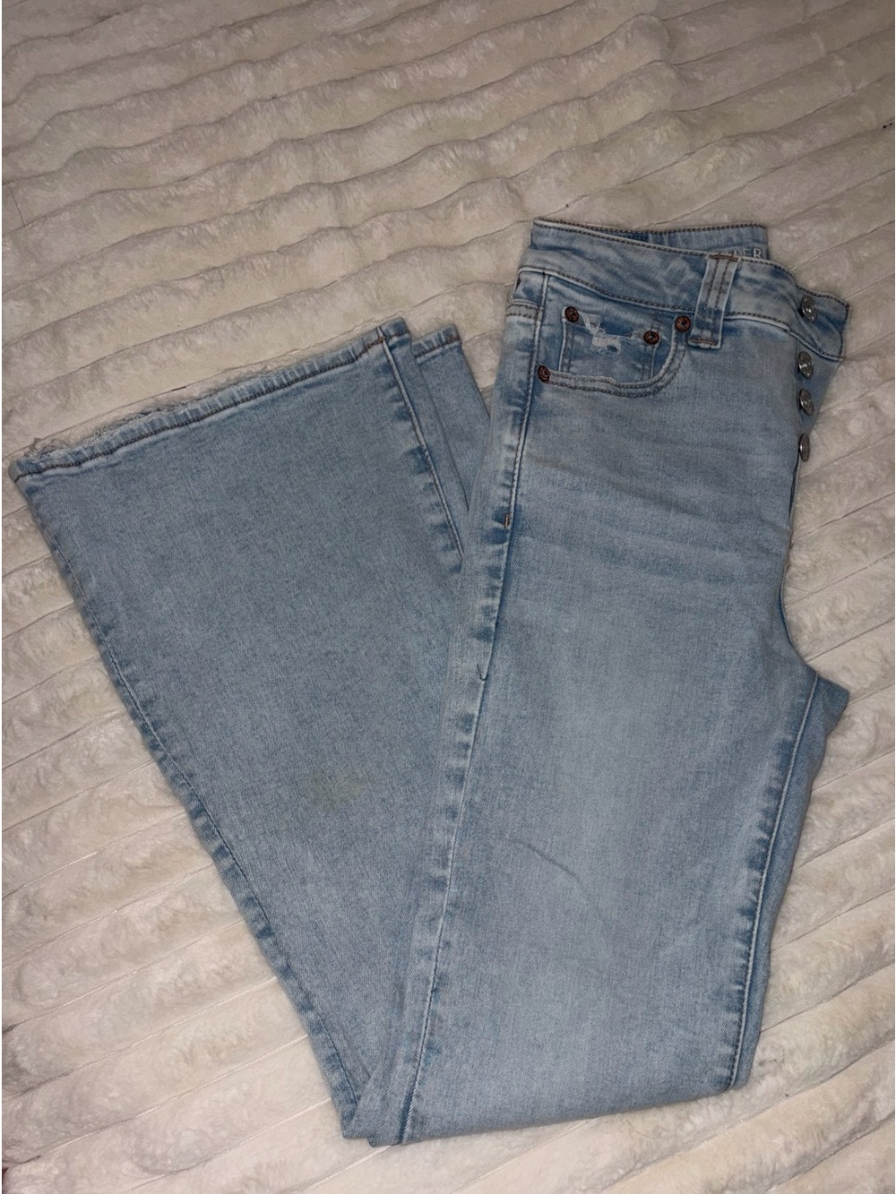 American Eagle Outfitters Light Blue High-Rise Flare Leg Jeans
